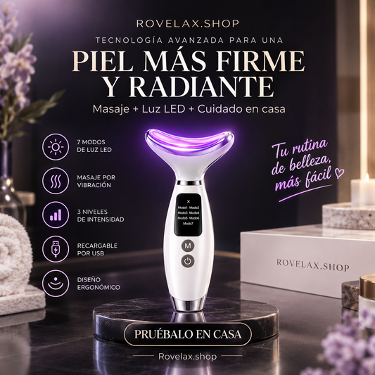 Masajeador Facial y de Cuello con Luz LED