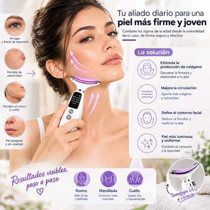 Masajeador Facial y de Cuello con Luz LED