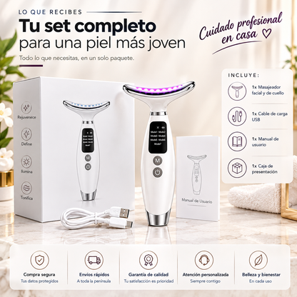 Masajeador Facial y de Cuello con Luz LED
