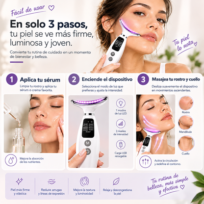 Masajeador Facial y de Cuello con Luz LED